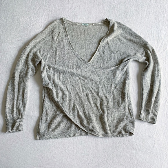 Marl Gray Cross Front Sweater - Picture 1 of 3